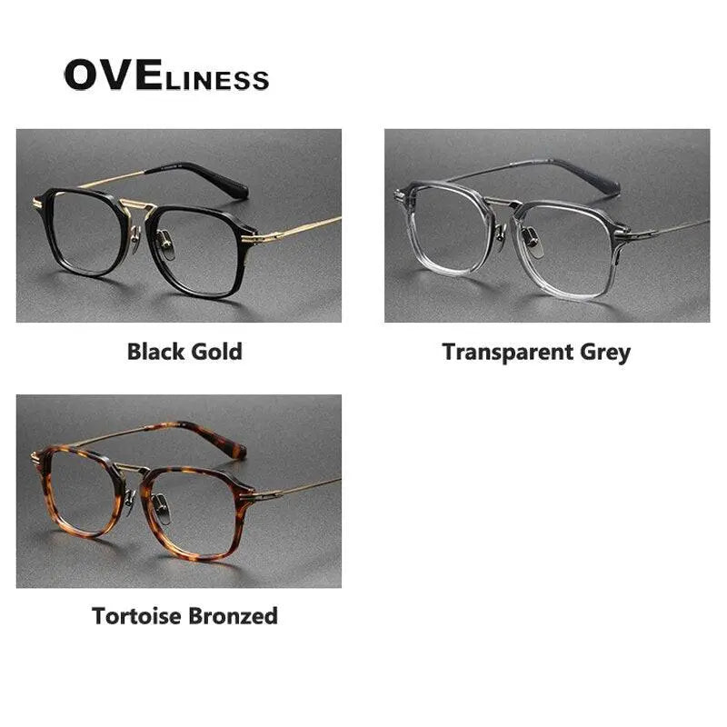 Unisex Square Full Rim Titanium Prescription Glasses Dtx413 — view 7 | Rx Spectacle