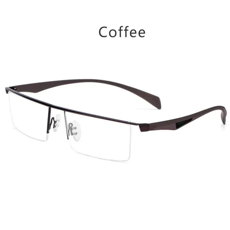 Men's Square Semi-Rimless Titanium Prescription Glasses P83321 — view 4 | Rx Spectacle
