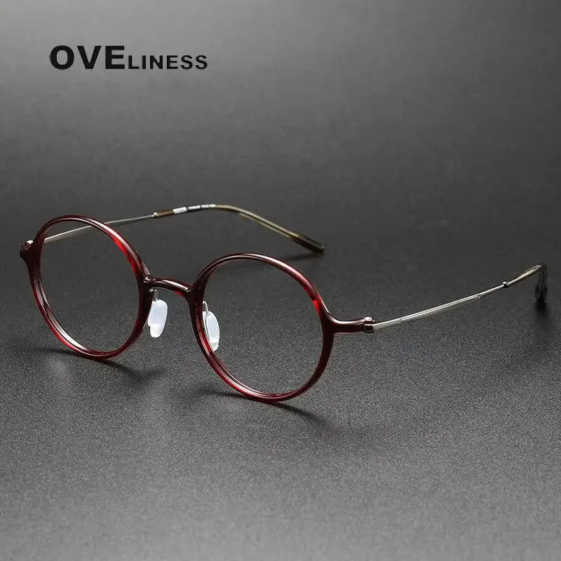 Women's Round Full Rim Titanium Prescription Glasses 88635 — view 7 | Rx Spectacle