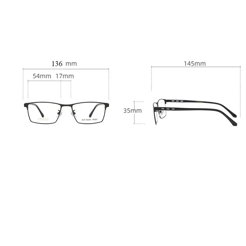 Women's Square Full Rim Titanium Prescription Glasses 710914 — view 2 | Rx Spectacle