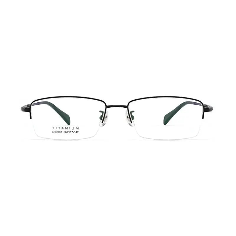 Men's Polygon Semi-Rimless Titanium Prescription Glasses 98953 — view 6 | Rx Spectacle