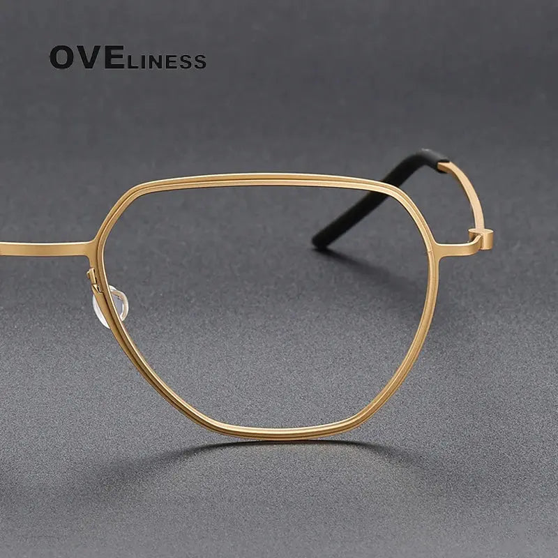 Unisex Oval Full Rim Titanium Flat Top Prescription Glasses O5526 — view 3 | Rx Spectacle