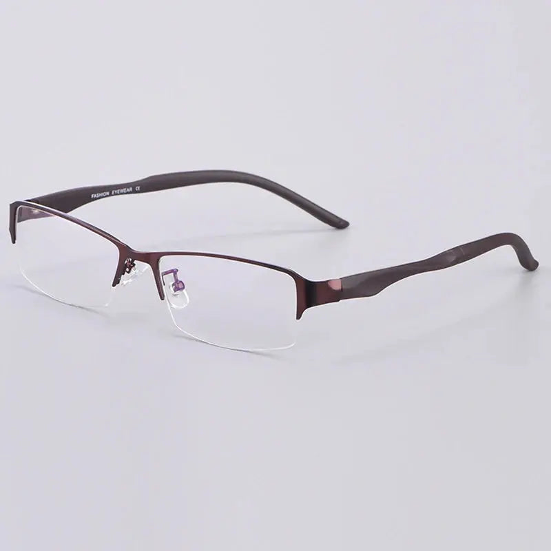 Unisex Square Semi-Rimless Titanium Prescription Glasses 62681 — view 6 | Rx Spectacle