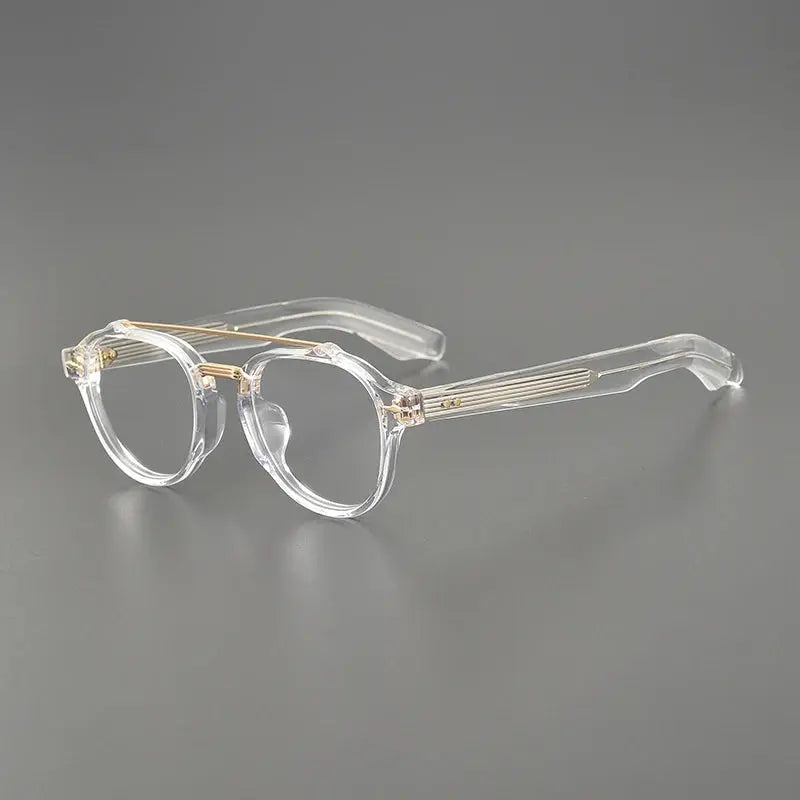 Unisex Round Full Rim Acetate Double Bridge Prescription Glasses 68rx — view 6 | Rx Spectacle