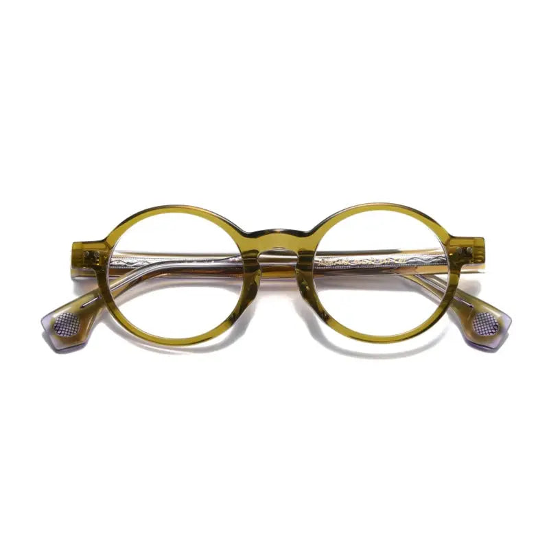 Unisex Round Full Rim Acetate Prescription Glasses 51474 — view 3 | Rx Spectacle