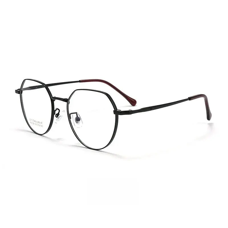 Women's Round Full Rim Titanium Flat Top Prescription Glasses 945139 — view 6 | Rx Spectacle