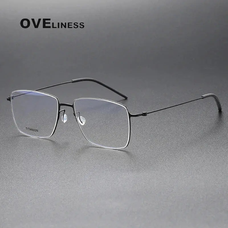 Unisex Square Full Rim Titanium Screwless Prescription Glasses 925508 — view 5 | Rx Spectacle