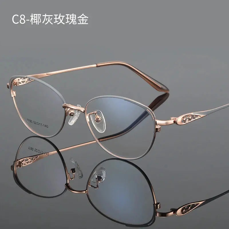 Women's Cat Eye Full Rim Titanium Prescription Glasses 661190 — view 5 | Rx Spectacle
