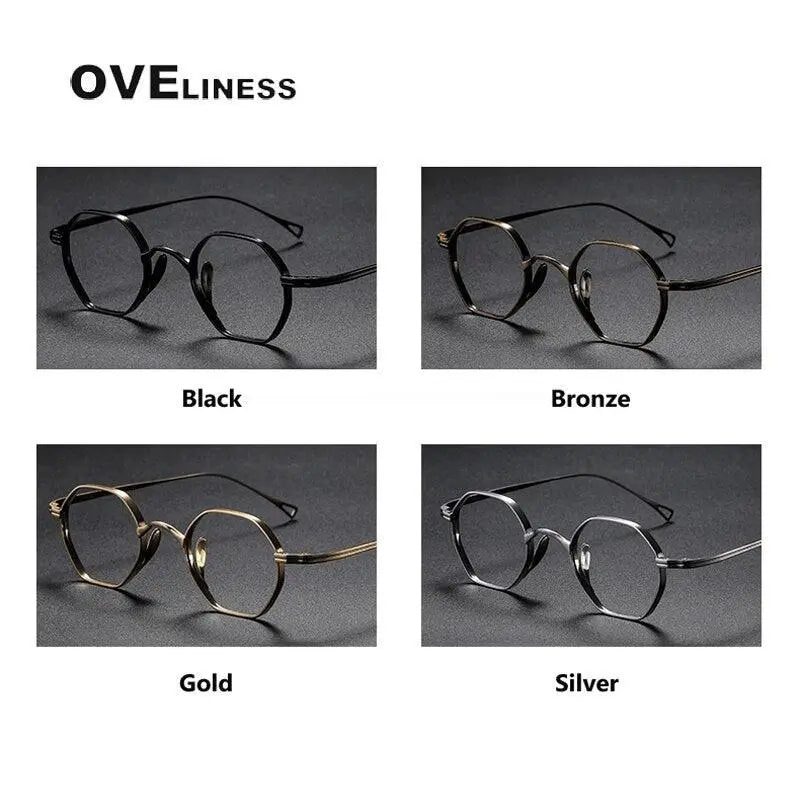 Unisex Irregular Full Rim Titanium Prescription Glasses Ol1y52 — view 7 | Rx Spectacle