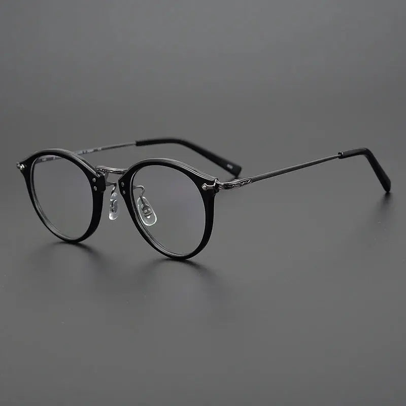 Unisex Round Full Rim Titanium Prescription Glasses 84805 — view 5 | Rx Spectacle