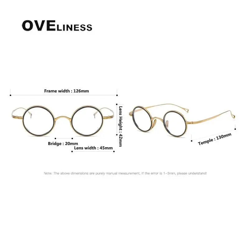 Unisex Round Full Rim Titanium Prescription Glasses 123 — view 8 | Rx Spectacle