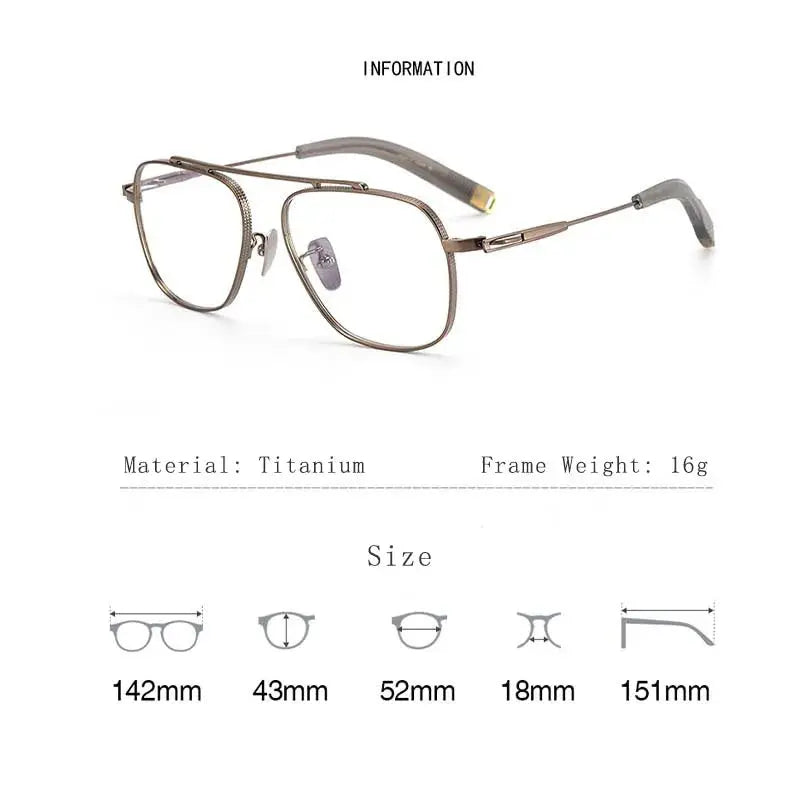 Men's Square Full Rim Titanium Prescription Glasses Lsa1051 — view 5 | Rx Spectacle