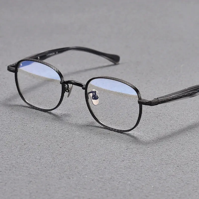 Women's Square Full Rim Titanium Prescription Glasses 942217 — view 6 | Rx Spectacle
