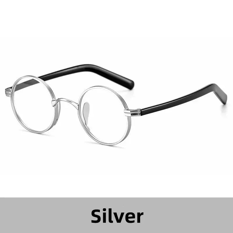 Unisex Round Full Rim Titanium Reading Glasses 0881 — view 7 | Rx Spectacle