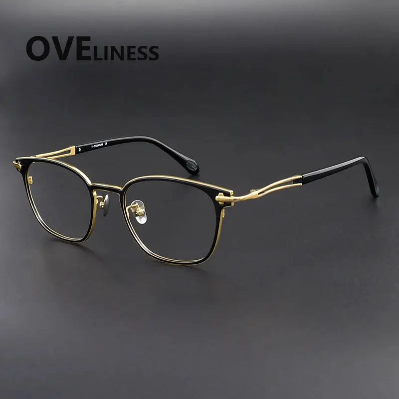 Unisex Square Full Rim Titanium Prescription Glasses 369140 — view 3 | Rx Spectacle