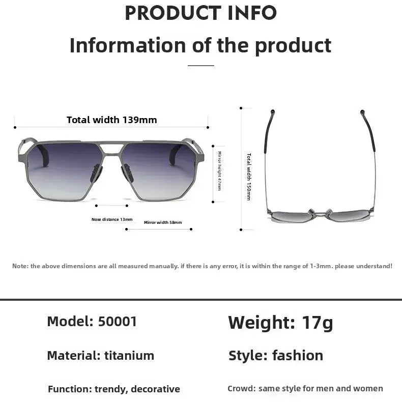 Unisex Oval Full Rim Titanium Double Bridge Prescription Glasses 350001 — view 2 | Rx Spectacle