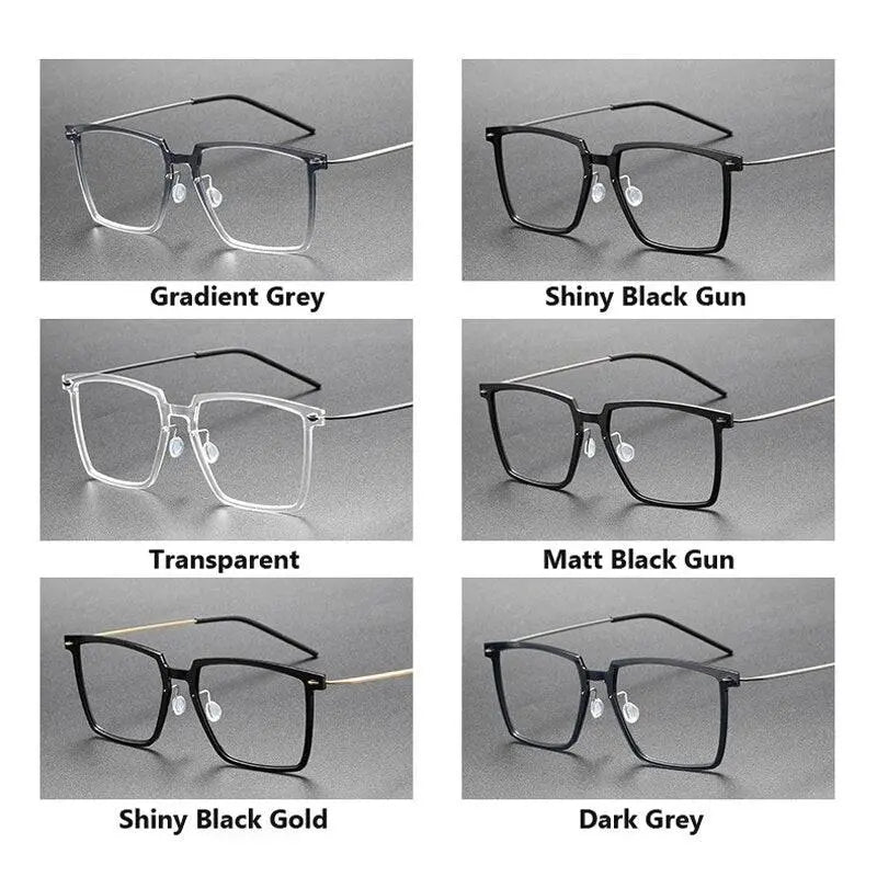 Unisex Square Full Rim Titanium Prescription Glasses — view 12 | Rx Spectacle