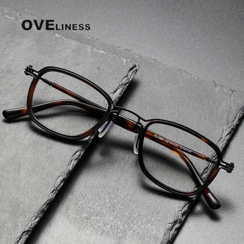 Unisex Round Full Rim Titanium Prescription Glasses 5861 — view 6 | Rx Spectacle