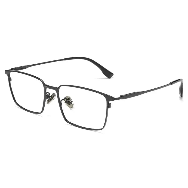 Men's Square Full Rim Titanium Prescription Glasses 86037 — view 4 | Rx Spectacle