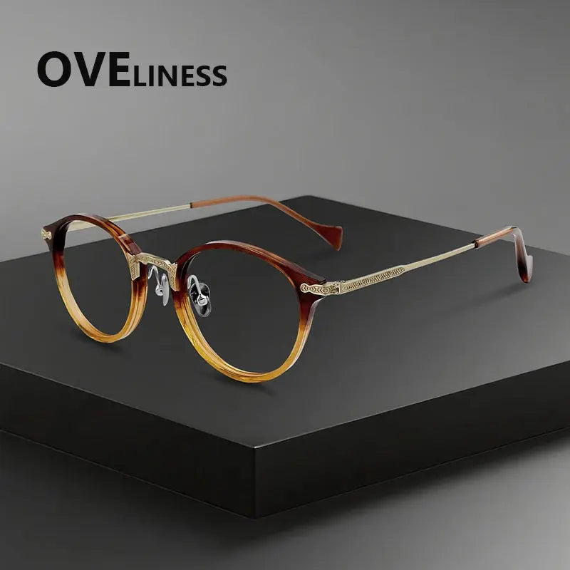 Women's Round Full Rim Titanium Prescription Glasses 926008 — view 6 | Rx Spectacle