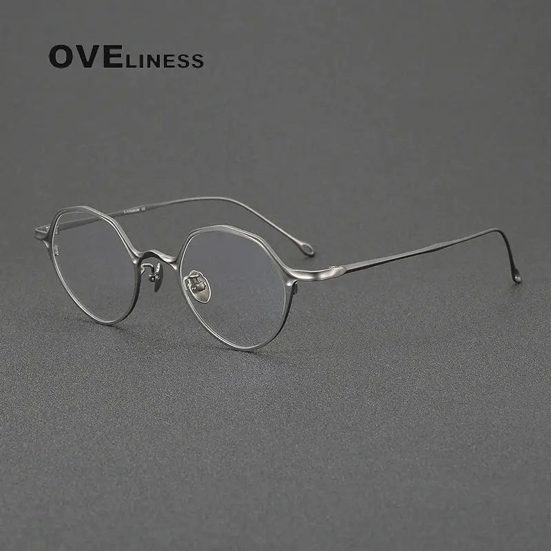 Unisex Irregular Full Rim Titanium Prescription Glasses 81019 — view 5 | Rx Spectacle