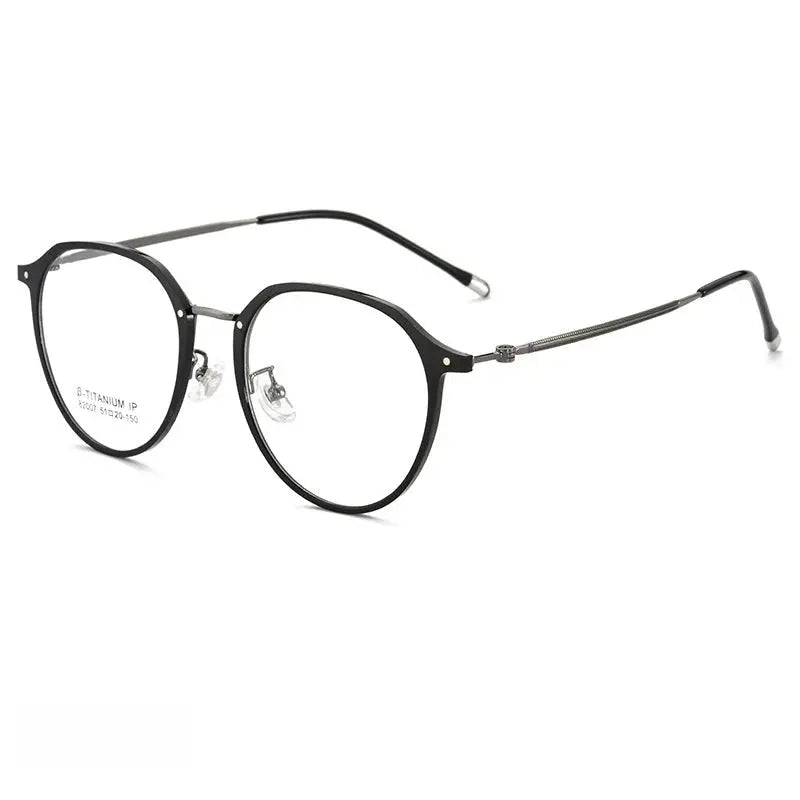 Women's Round Full Rim Titanium Prescription Glasses 82007 — view 5 | Rx Spectacle