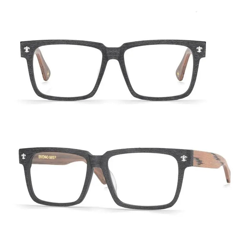 Unisex Square Full Rim Wood Oversized Prescription Glasses Jk040 — view 5 | Rx Spectacle