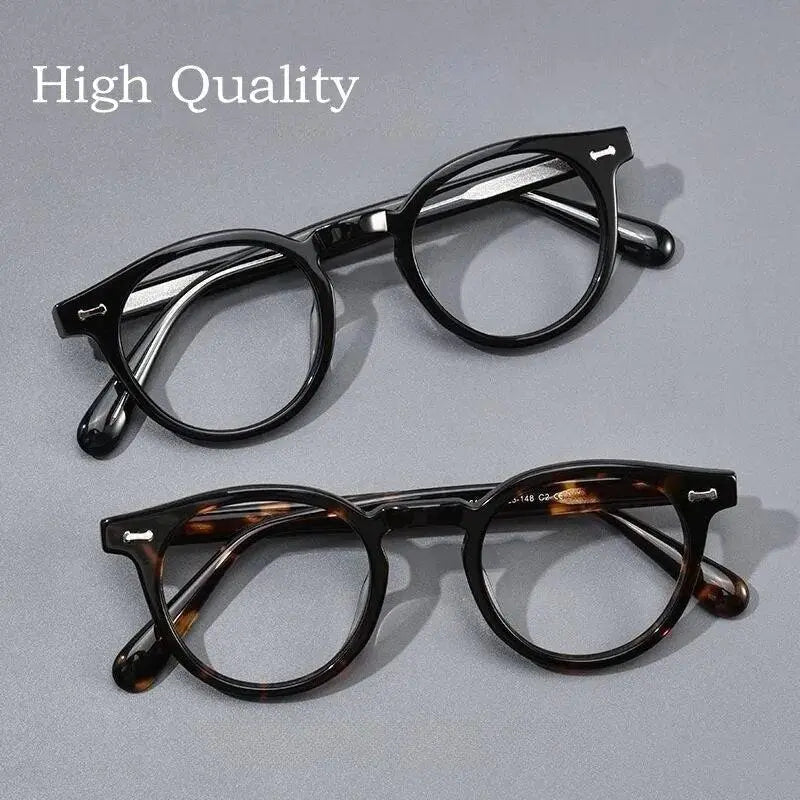 Unisex Round Full Rim Acetate Prescription Glasses Kbt9861 — view 3 | Rx Spectacle