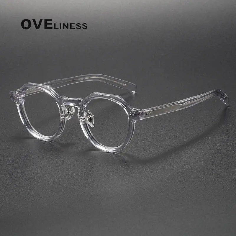 Unisex Round Full Rim Acetate Prescription Glasses V003 — view 7 | Rx Spectacle