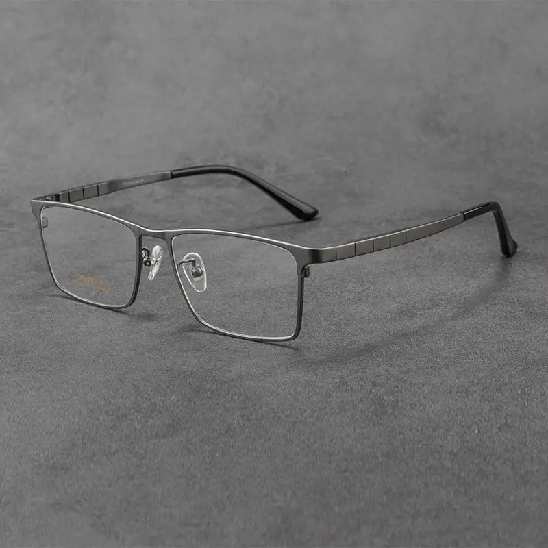 Men's Square Full Rim Titanium Prescription Glasses 89696 — view 4 | Rx Spectacle