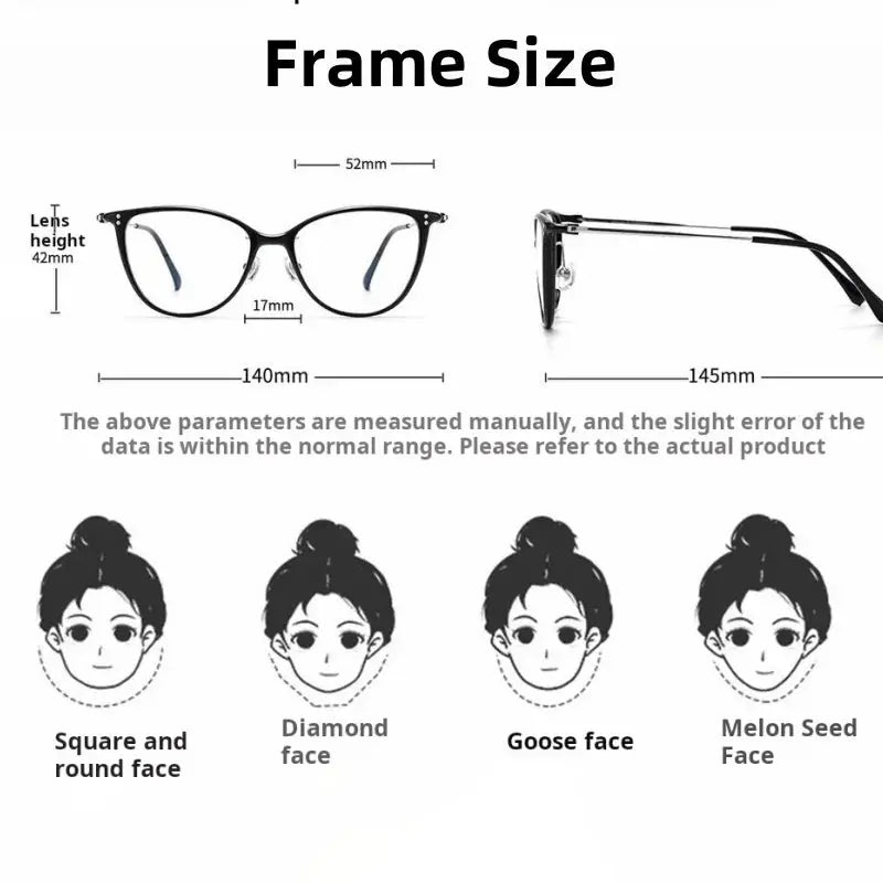 Women's Cat Eye Full Rim Titanium Clip-On Prescription Glasses 80084 — view 2 | Rx Spectacle