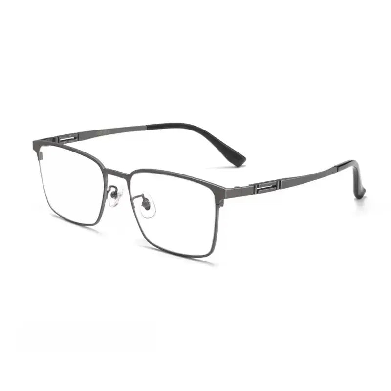 Men's Square Full Rim Titanium Prescription Glasses 0239 — view 8 | Rx Spectacle