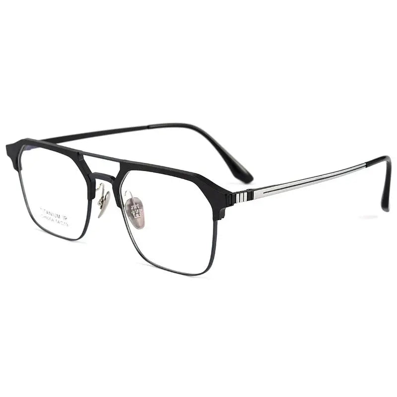 Men's Square Full Rim Titanium Prescription Glasses 920411 — view 5 | Rx Spectacle