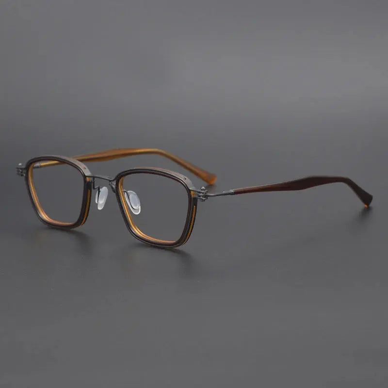 Unisex Square Full Rim Titanium Prescription Glasses Sc19 — view 9 | Rx Spectacle