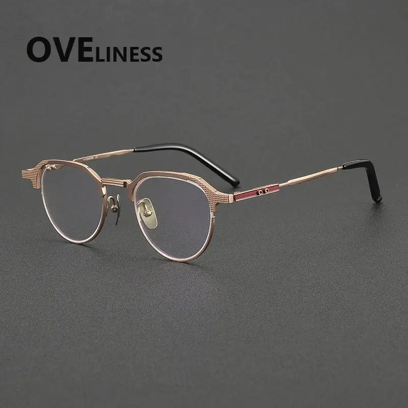 Unisex Oval Full Rim Titanium Prescription Glasses 322033 — view 7 | Rx Spectacle