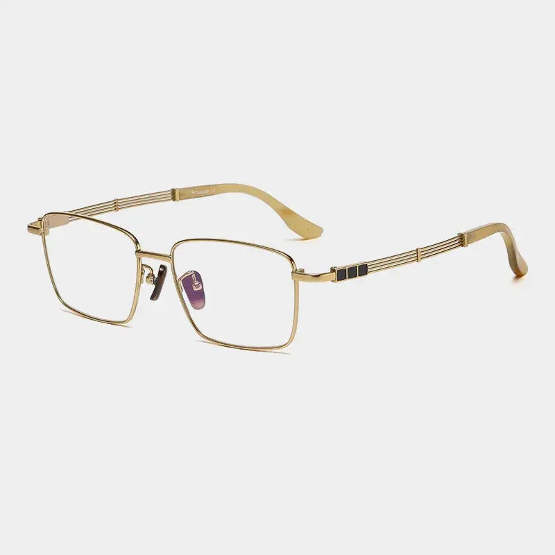 Unisex Square Full Rim Titanium Oversized Prescription Glasses 200115 — view 3 | Rx Spectacle
