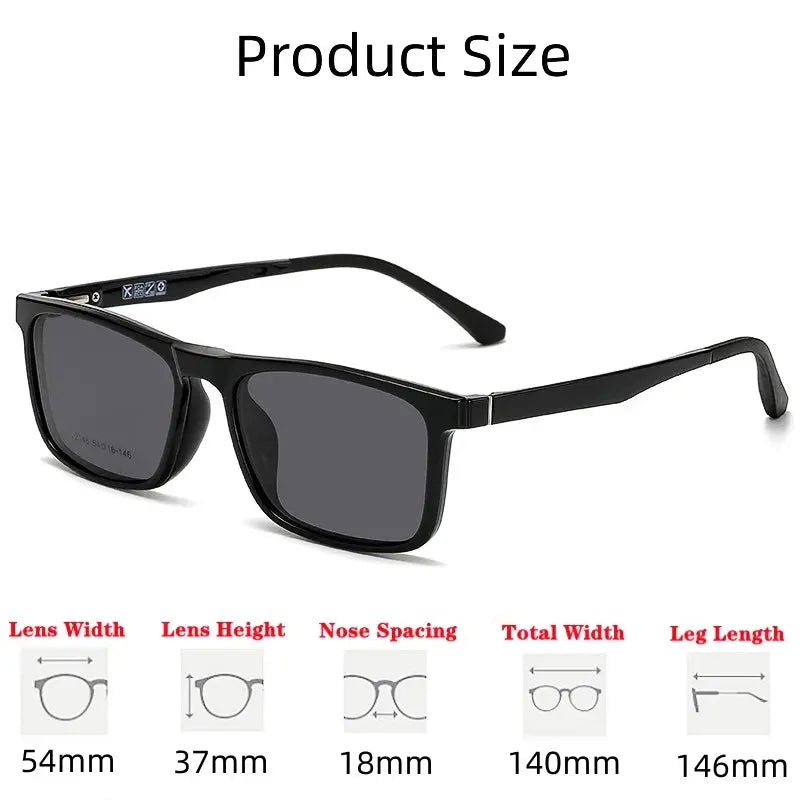 Square Full Rim TR90 Clip-On Prescription Glasses 912146 — view 2 | Rx Spectacle