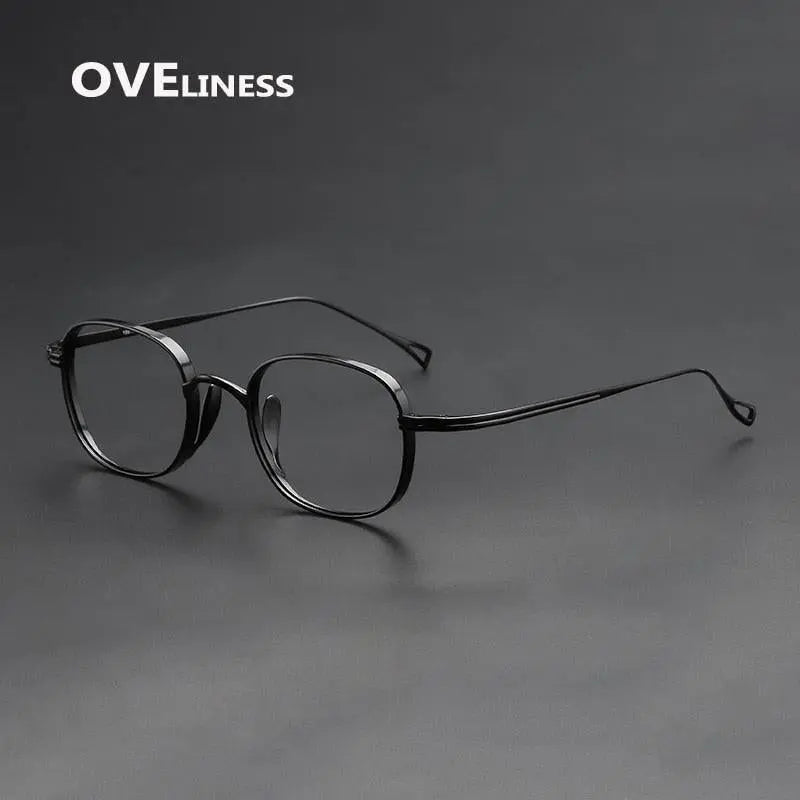 Unisex Round Full Rim Titanium Prescription Glasses 10518s — view 9 | Rx Spectacle