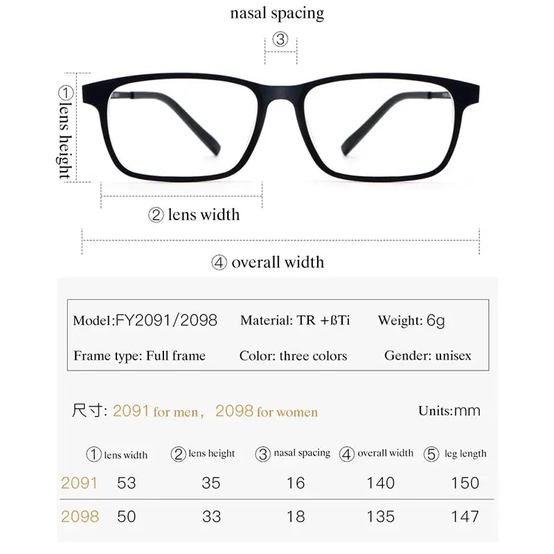 Unisex Square Full Rim Titanium Reading Glasses 29198 — view 2 | Rx Spectacle