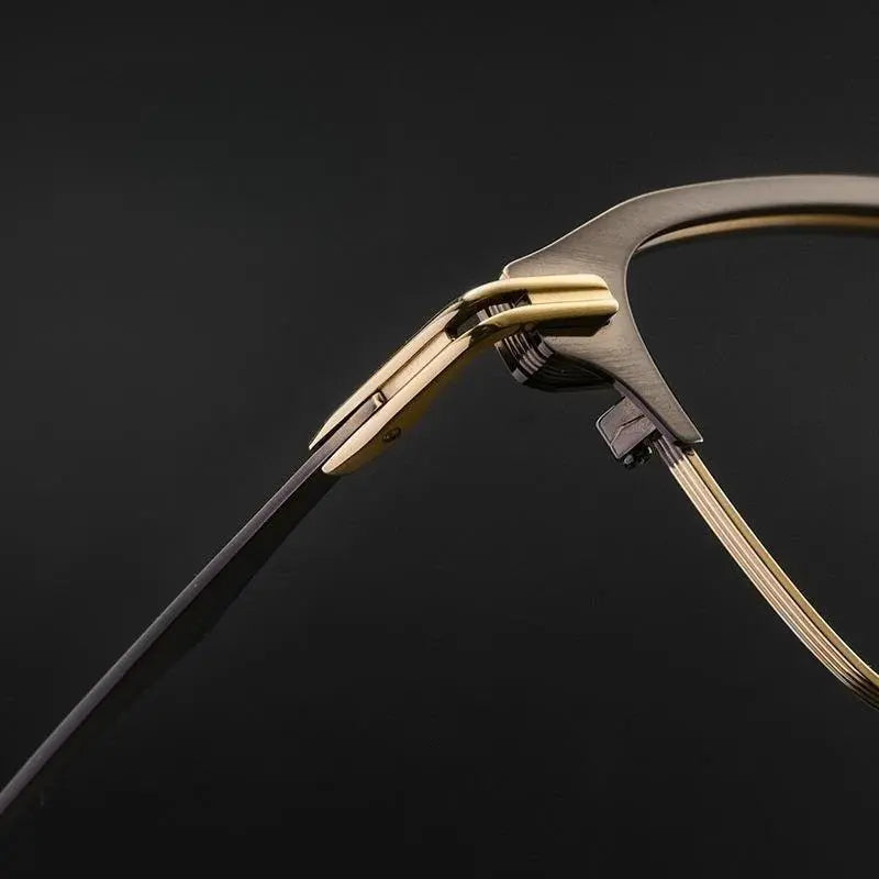 Men's Square Full Rim Titanium Prescription Glasses Dtx142s — view 10 | Rx Spectacle