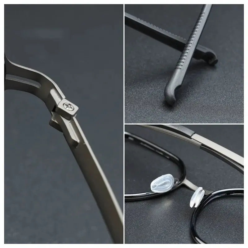 Unisex Square Full Rim Titanium Double Bridge Prescription Glasses 42988 — view 4 | Rx Spectacle