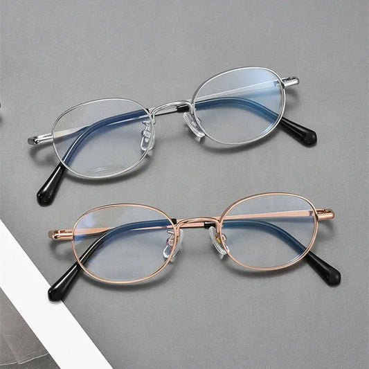 Women's Oval Full Rim Titanium Prescription Glasses 744480 — view 1 | Rx Spectacle
