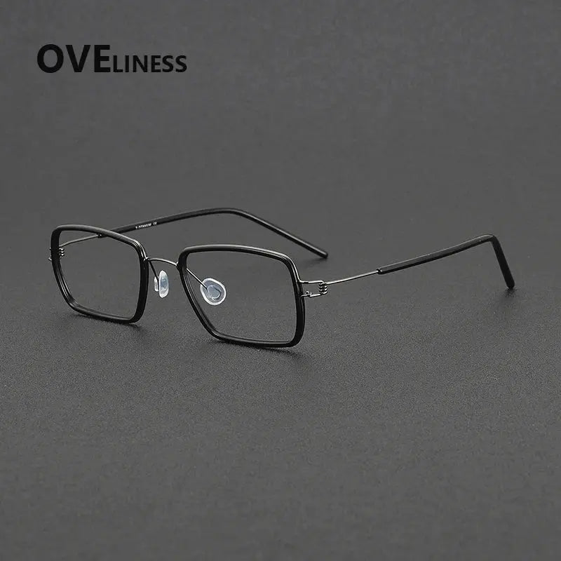 Women's Square Full Rim Titanium Prescription Glasses 381047 — view 3 | Rx Spectacle
