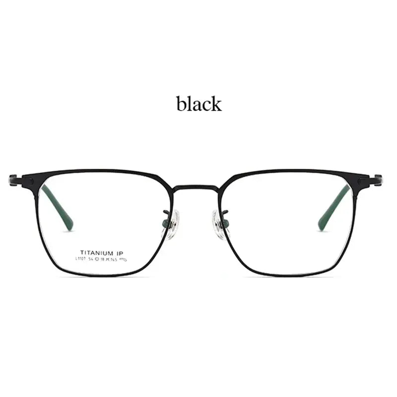Unisex Square Full Rim Titanium Oversized Prescription Glasses 941107 — view 3 | Rx Spectacle