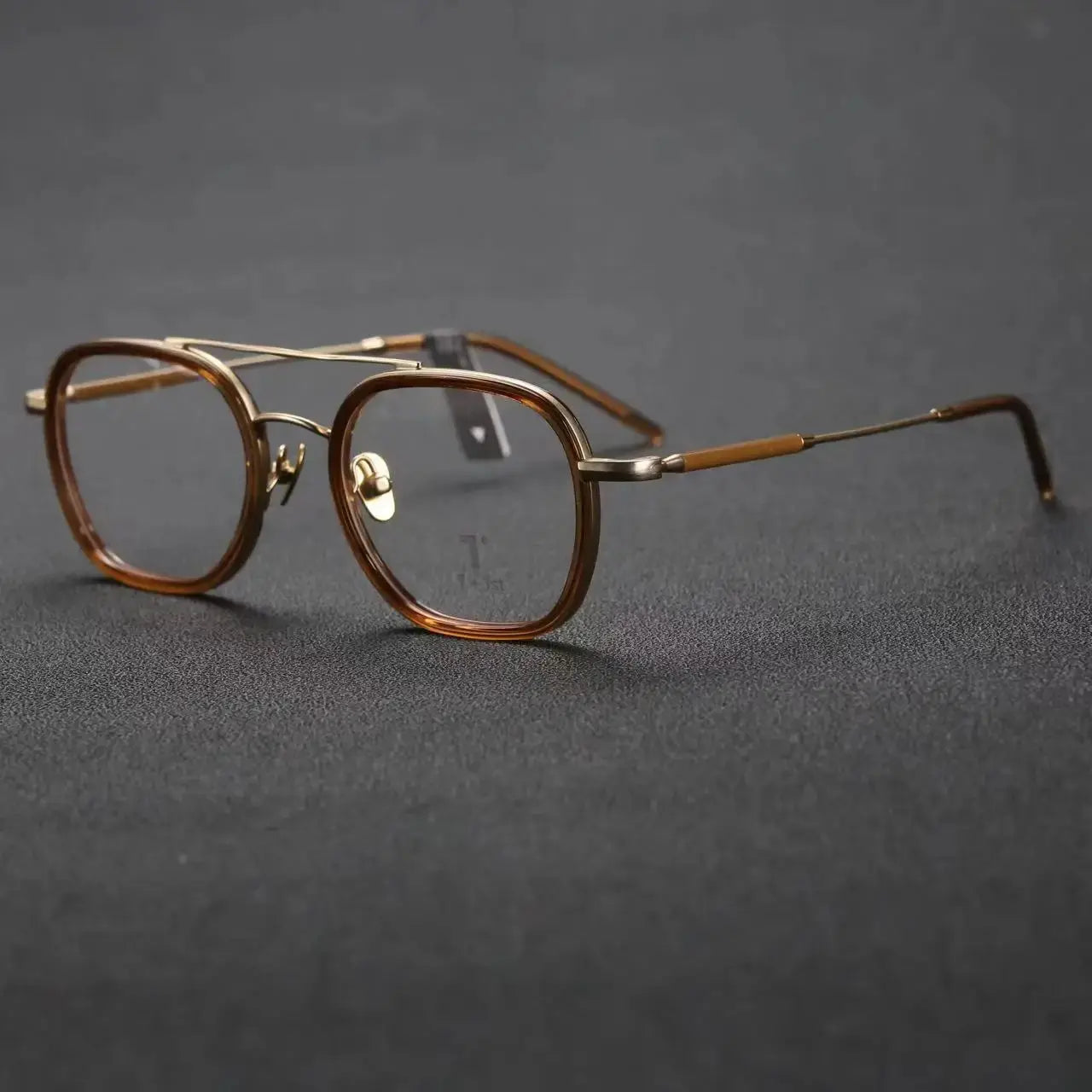 Women's Square Full Rim Titanium Double Bridge Prescription Glasses 722108 — view 4 | Rx Spectacle