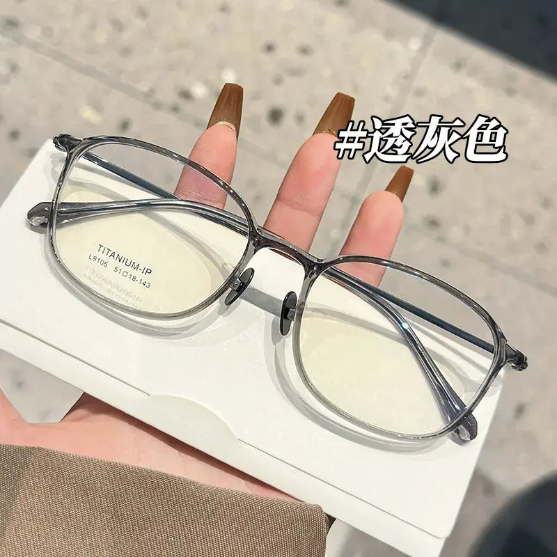 Women's Square Full Rim Titanium Prescription Glasses 9105 — view 7 | Rx Spectacle