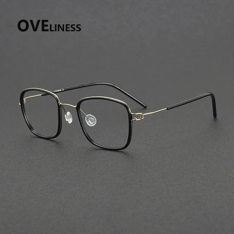 Women's Square Full Rim Titanium Prescription Glasses 381045 — view 3 | Rx Spectacle