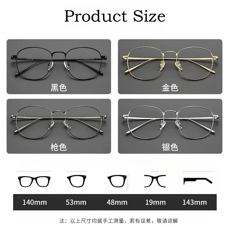 Unisex Square Full Rim Titanium Prescription Glasses Y01052 — view 4 | Rx Spectacle