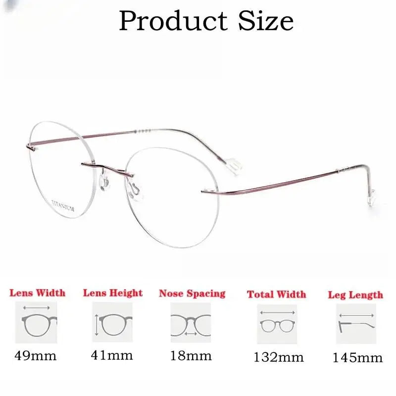 Unisex Round Rimless Titanium Prescription Glasses Rt003a — view 3 | Rx Spectacle
