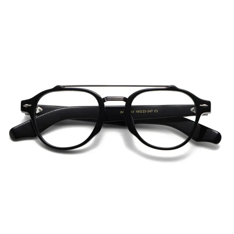 Unisex Oval Full Rim Acetate Double Bridge Prescription Glasses 63468 — view 6 | Rx Spectacle